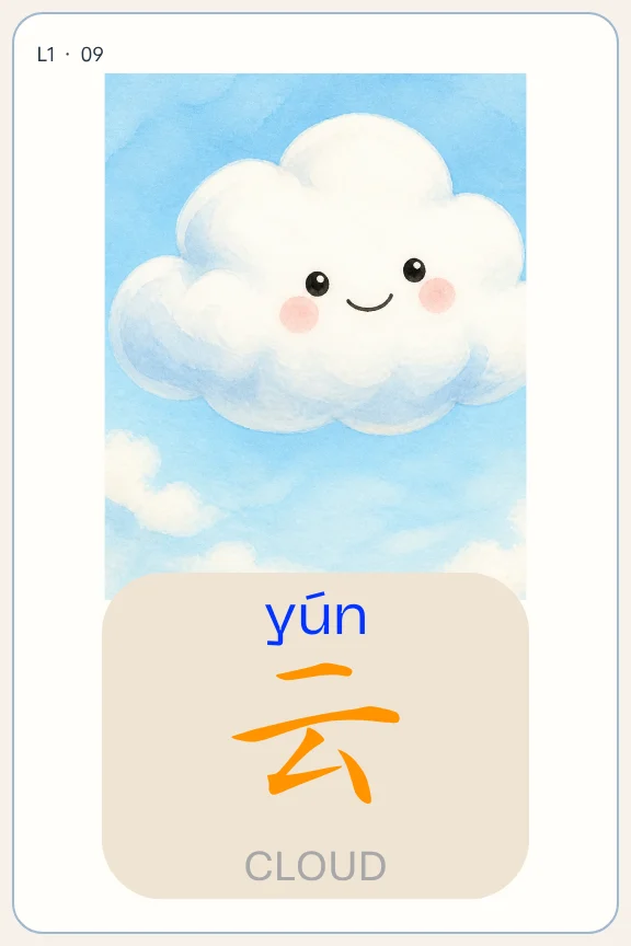 Simplified Chinese cloud flashcard